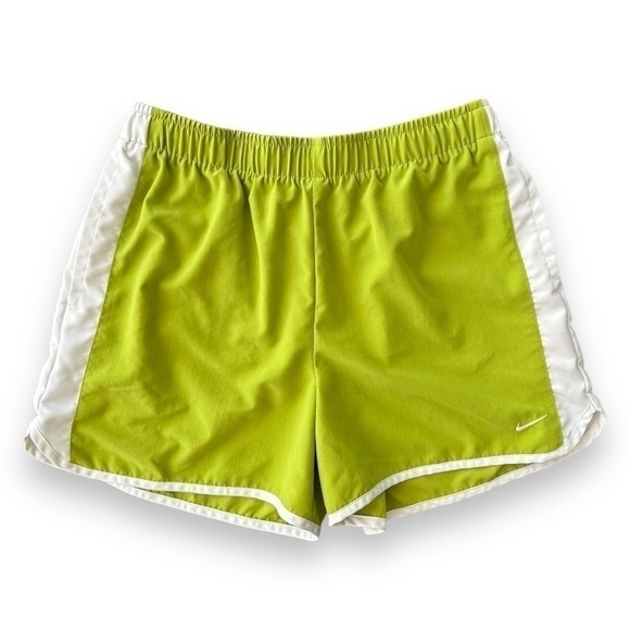 NIKE Lime Green and White Active Shorts | Size Small - Picture 1 of 6